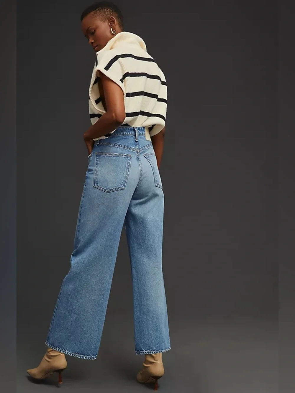 Rag & Bone Maya High Waist Ankle Length Wide Leg Jeans in Hermosa